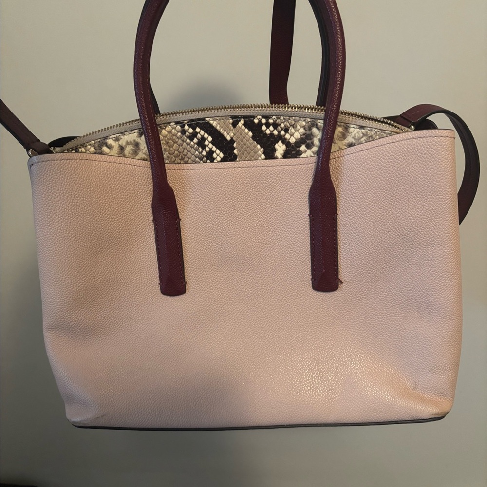 Kate Spade Cream and Burgundy Tote Bag